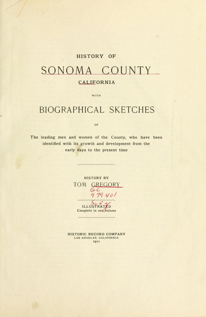 History of Sonoma County, California